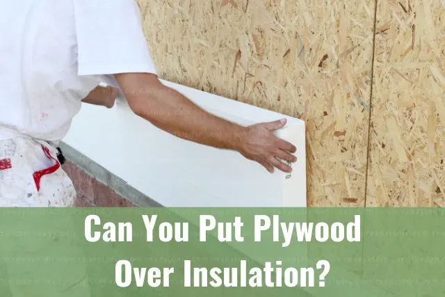 Man installing plywood