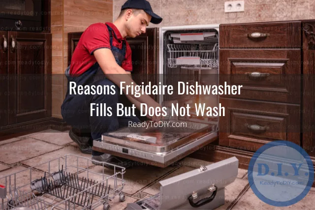 White dishwasher in the kitchen