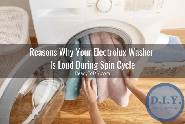 Washing machine with clothes inside