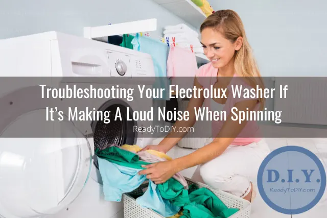 Washing machine with clothes inside
