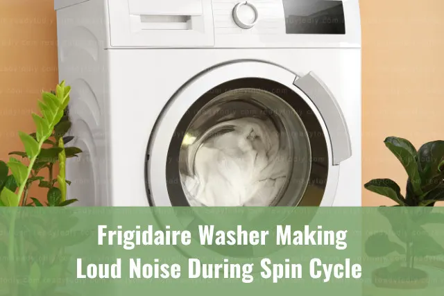Washing machine with clothes inside
