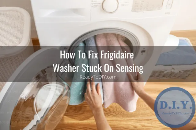 Washing machine with clothes inside