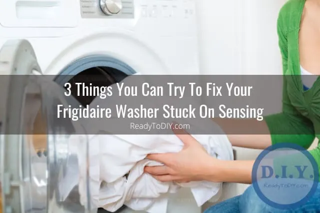 Washing machine with clothes inside