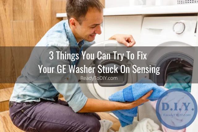 Washing machine with clothes inside
