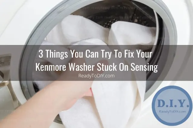 Washing machine with clothes inside