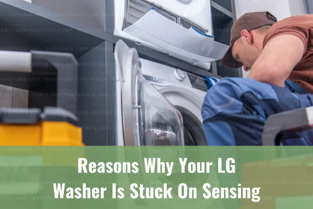 Washing machine with clothes inside