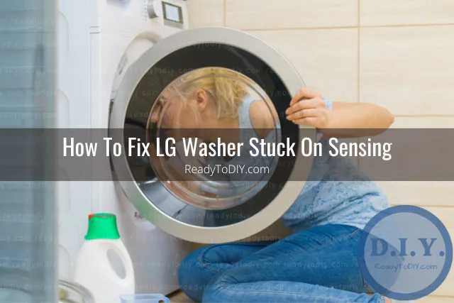 Washing machine with clothes inside