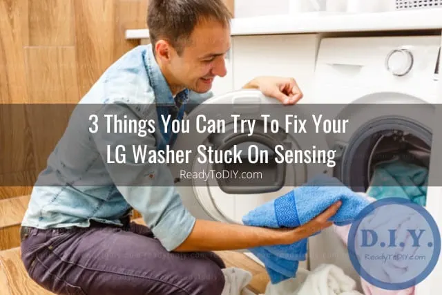 Washing machine with clothes inside