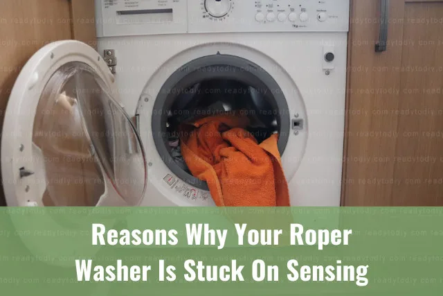 Washing machine with clothes inside