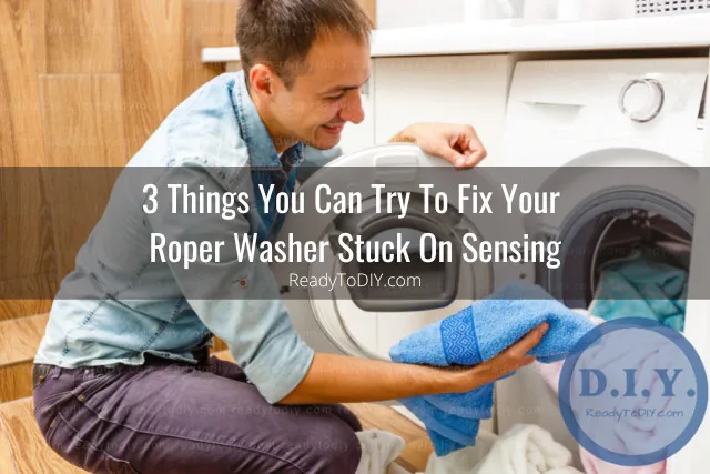 Washing machine with clothes inside