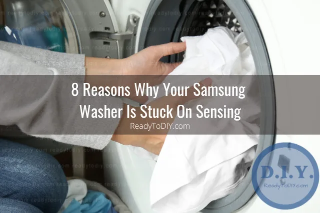 Washing machine with clothes inside