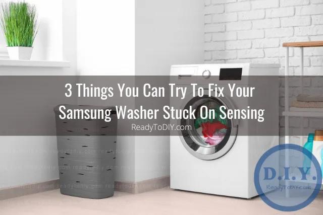 Washing machine with clothes inside