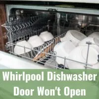 White dishwasher in the kitchen with plates inside