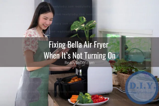 Air fryer with food inside