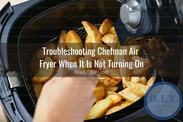 Air fryer with food inside
