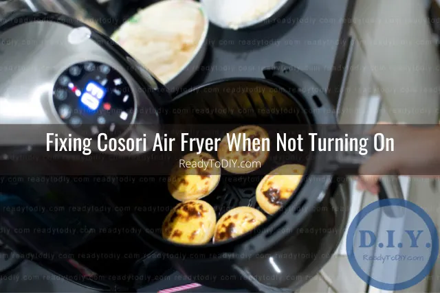Air fryer with food inside