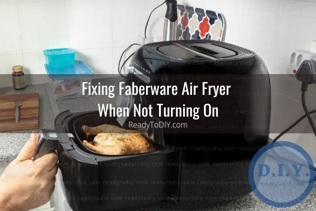 Air fryer with food inside