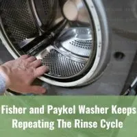 Washing machine with clothes inside