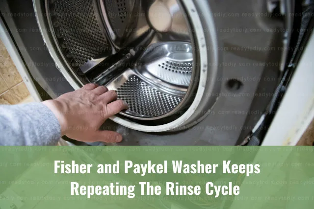 Washing machine with clothes inside