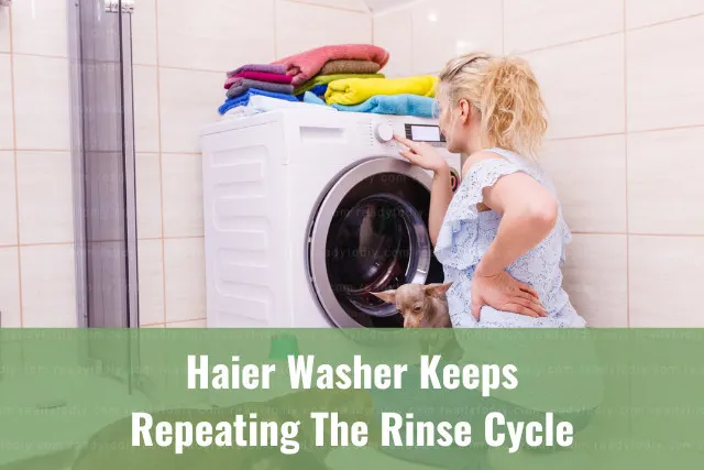 Woman checking the washer