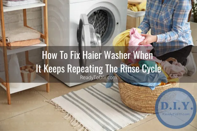 Washing machine with clothes inside
