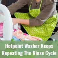 Washing machine with clothes inside