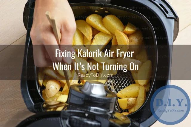 Air fryer with food inside