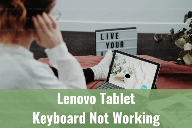 Black tablet on the table