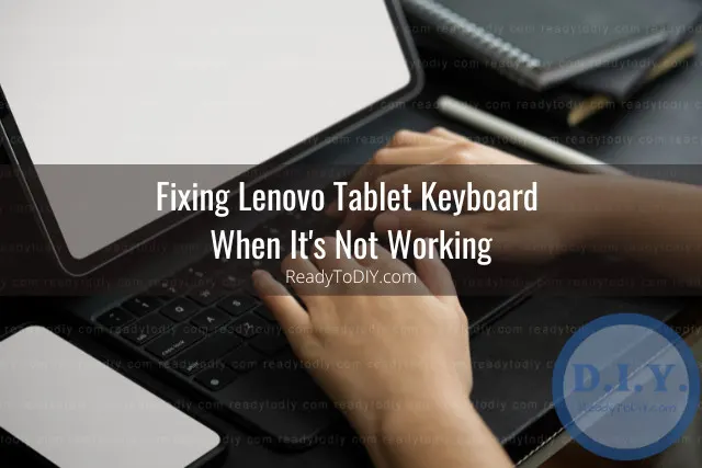 Black tablet on the table
