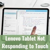 Black lenovo tablet