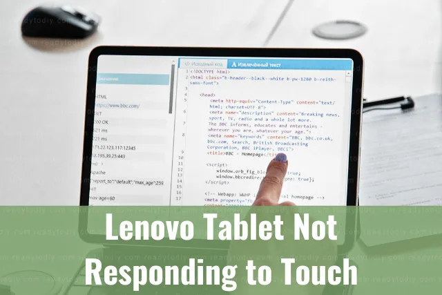 Black lenovo tablet