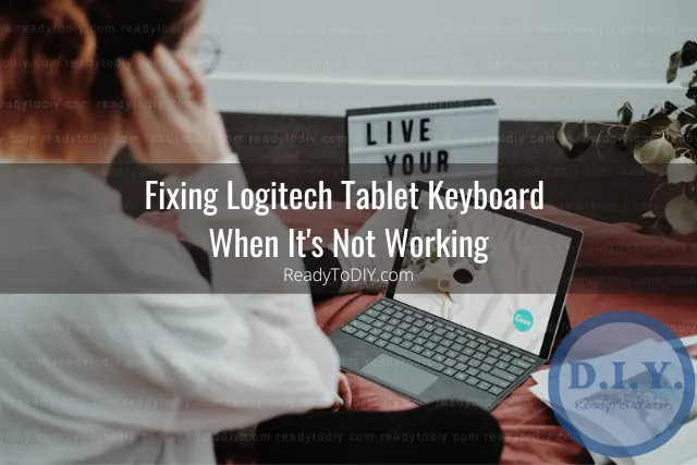 Black tablet on the table