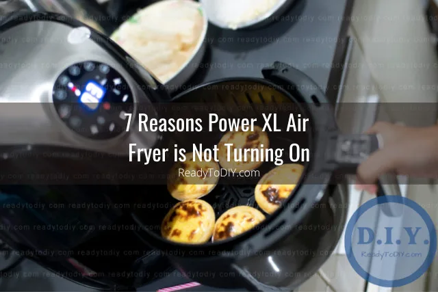 Air fryer with food inside