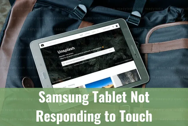 Black tablet on the table