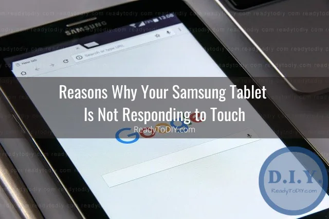 Black tablet on the table