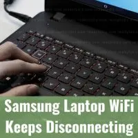 Black laptop on the desk
