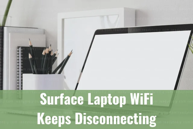 Black laptop on the desk