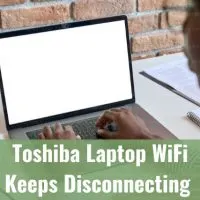 Black laptop on the desk