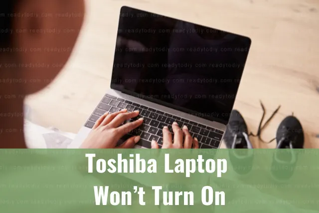 Black laptop on the desk
