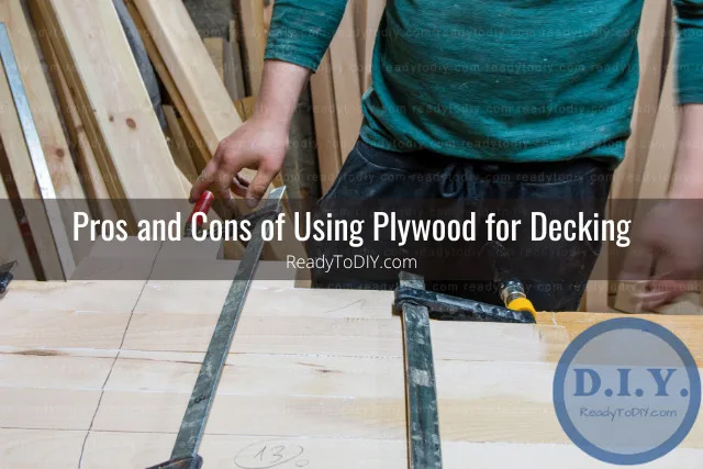 Man fixing plywood in the deck