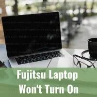 Using laptop in the desk