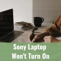 Using laptop in the desk